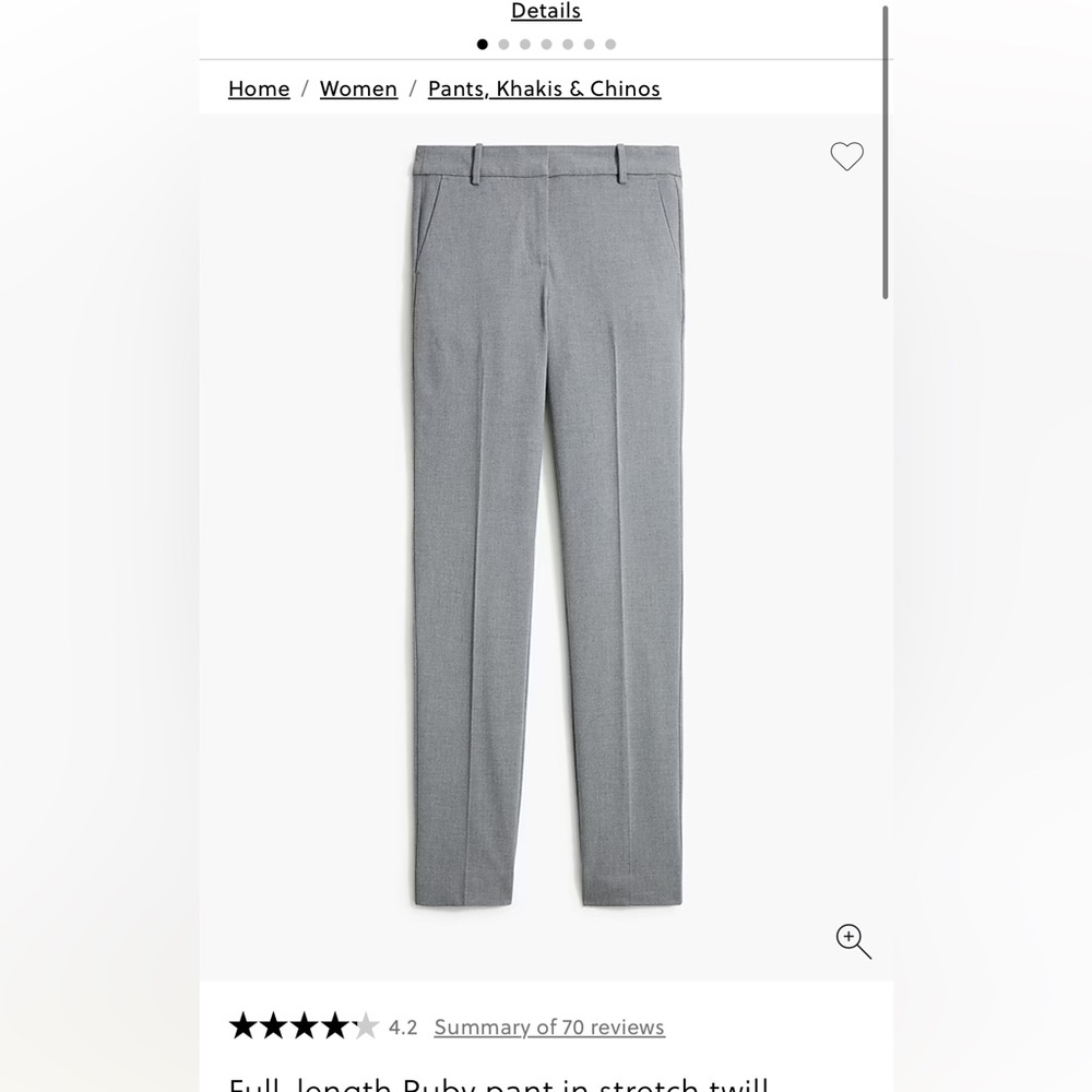 J Crew Factory full length ruby pant NAVY Size 18